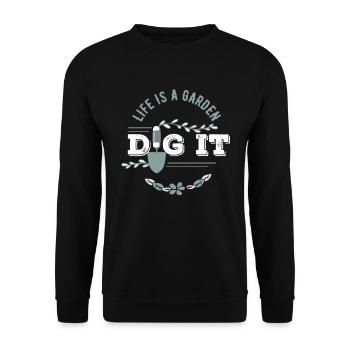 Bio Gartenarbeit, Bio Gartenarbeit Landwirtschaft, - Unisex Pullover - Schwarz - Vorne - Alina (178cm) & Michal (187cm)