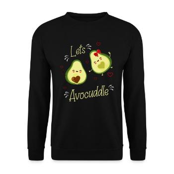 avocat, avocat, nourriture végane, - Sweat-shirt Unisexe - noir - Devant - Alina (178cm) & Michal (187cm)