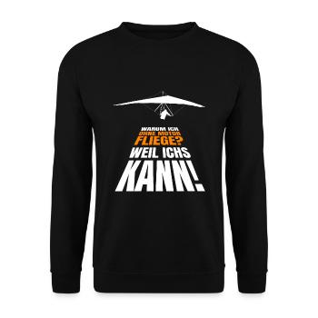 Deltasegler Spruch Drachenflieger Hängegleiter - Unisex Pullover - Schwarz - Vorne - Alina (178cm) & Michal (187cm)