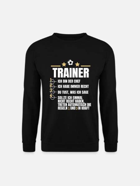 Fußballtrainer Spruch Fußballcoach Paragraph Regel - Unisex Pullover - Schwarz