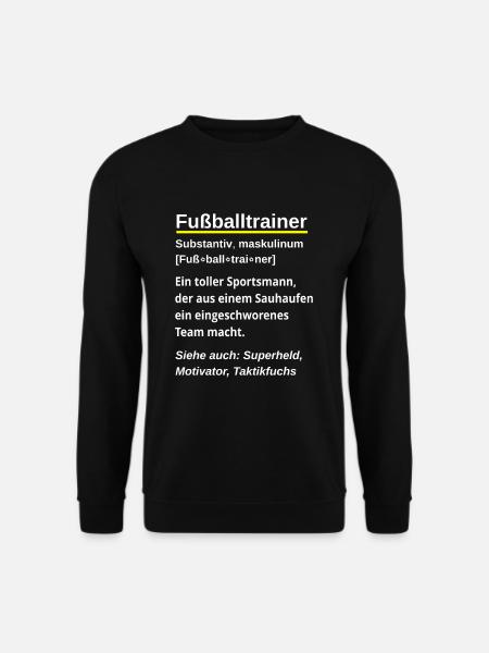 Fußballtrainer Wörterbuch Lexikon Fußball Spruch - Unisex Pullover - Schwarz