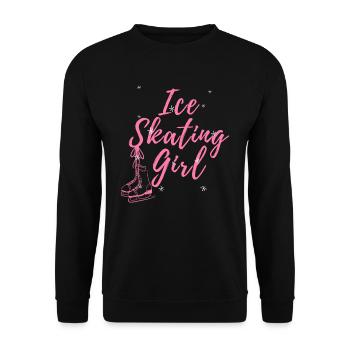Schlittschuhlaufen, Schlittschuhlaufen - Unisex Pullover - Schwarz - Vorne - Alina (178cm) & Michal (187cm)