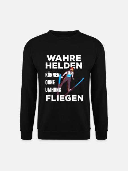 Skispringen und Skifliegen Spruch für Skispringer - Unisex Pullover - Schwarz