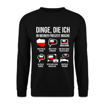 Polen Spruch Herimatland für polnische Freunde - Unisex Pullover - Schwarz - Vorne - Alina (178cm) & Michal (187cm)
