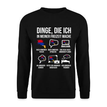 Armenien Spruch Heimatland Armenier - Unisex Pullover - Schwarz - Vorne - Alina (178cm) & Michal (187cm)