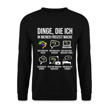 Brasilien Reise Heimatland Brasilien Brasilianer - Unisex Pullover - Schwarz - Vorne - Alina (178cm) & Michal (187cm)