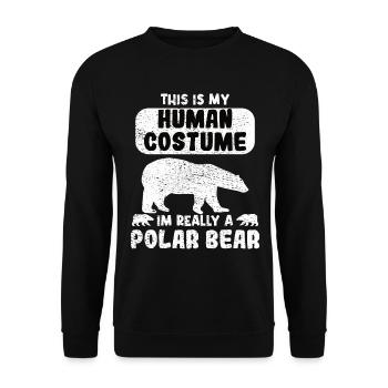 People costume I'm dressed up as a polar bear - Unisex Sweatshirt - black - Front - Alina (178cm) & Michal (187cm)