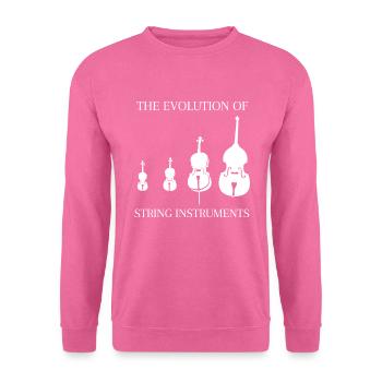 Kontrabass Spruch Streichinstrumente Evolution - Unisex Pullover - Pink - Vorne