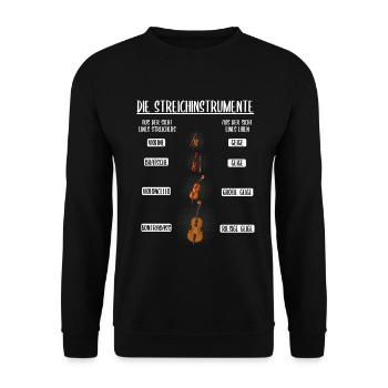 Streichinstrumente geige Violine Kontrabass - Unisex Pullover - Schwarz - Vorne - Alina (178cm) & Michal (187cm)