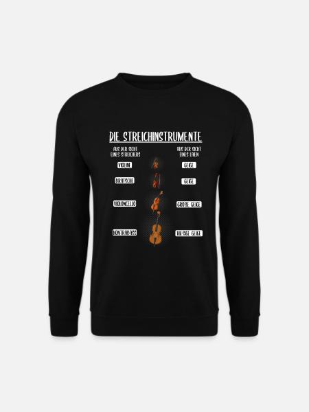 Streichinstrumente geige Violine Kontrabass - Unisex Pullover - Schwarz