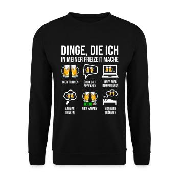 Bier Saufspruch Biertrinker Bierkenner Brauer - Unisex Pullover - Schwarz - Vorne - Alina (178cm) & Michal (187cm)