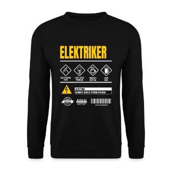 Elektriker Gebrauchsanweisung Elektriker - Unisex Pullover - Schwarz - Vorne - Alina (178cm) & Michal (187cm)