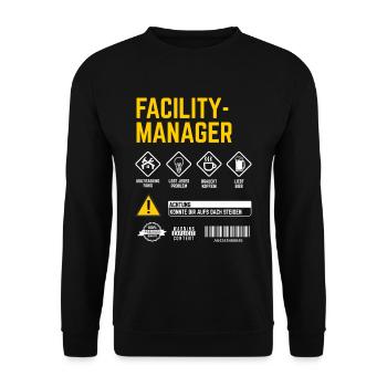 Hausmeister Sicherheitshinweise Facility Manager - Unisex Pullover - Schwarz - Vorne - Alina (178cm) & Michal (187cm)