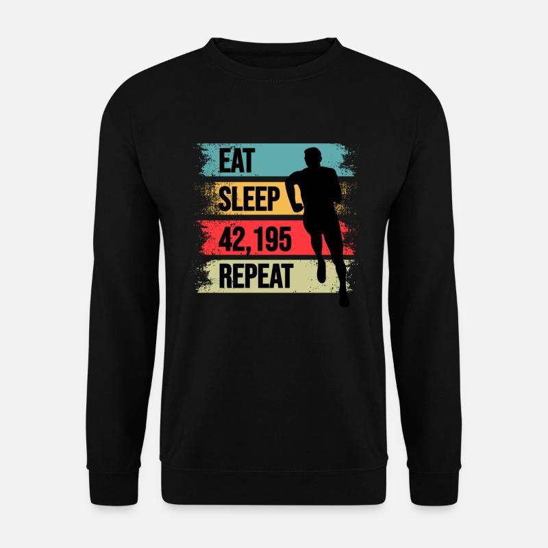 Eat Sleep Marathon Repeat 42,195 - Unisex Sweatshirt - black