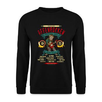 Affen Rocken Festival 2022 Affenpocken - Unisex Pullover - Schwarz - Vorne - Alina (178cm) & Michal (187cm)