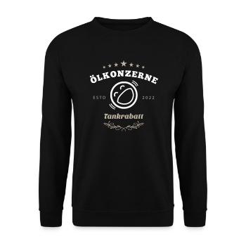 Ölkonzerne Autofahrer Tankrabatt - Unisex Pullover - Schwarz - Vorne - Alina (178cm) & Michal (187cm)