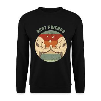 Dogs Puppies Best Friends Labrador Dog Retriever - Unisex Sweatshirt - black - Front - Alina (178cm) & Michal (187cm)