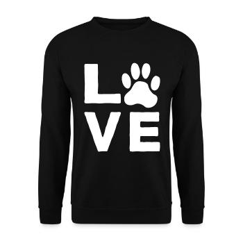 Hund Liebe Hundeliebe Hundeliebhaber Pfote - Unisex Pullover - Schwarz - Vorne - Alina (178cm) & Michal (187cm)