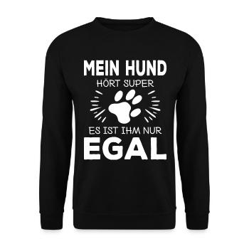 Lustiger Hund Hunde Hundeerziehung Pfote Welpen - Unisex Pullover - Schwarz - Vorne - Alina (178cm) & Michal (187cm)