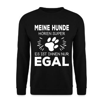 Lustiger Hund Hunde Hundeerziehung Pfote Welpen - Unisex Pullover - Schwarz - Vorne - Alina (178cm) & Michal (187cm)