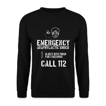 Emergency - Analphylactic shock - Unisex Sweatshirt - black - Front - Alina (178cm) & Michal (187cm)