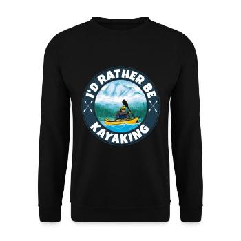 Kajak fahren - Unisex Pullover - Schwarz - Vorne - Alina (178cm) & Michal (187cm)