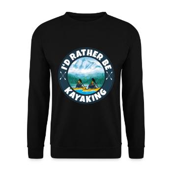 Kajak fahren - Unisex Pullover - Schwarz - Vorne - Alina (178cm) & Michal (187cm)