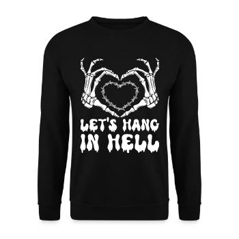 let's stay in hell heart humor halloween - Unisex Sweatshirt - black - Front - Alina (178cm) & Michal (187cm)