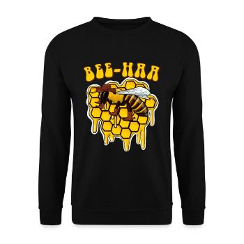 Bee Haa Biene Cowboy - Unisex Sweatshirt - black - Front - Alina (178cm) & Michal (187cm)