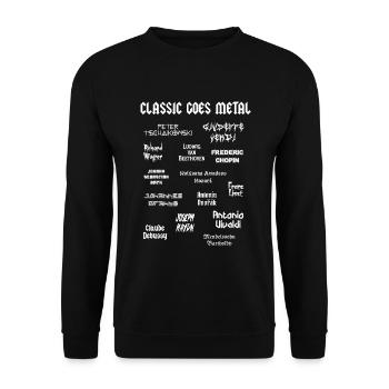 Heavy Metal Klassische Musik Komponisten Klassik - Unisex Pullover - Schwarz - Vorne - Alina (178cm) & Michal (187cm)