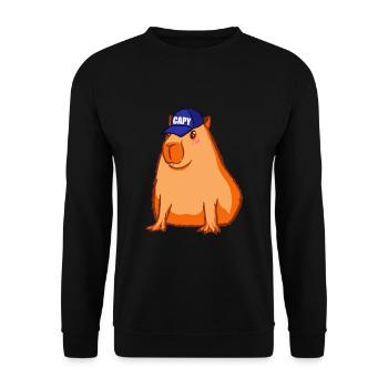 Capybara drôle en disant Capy Bara - Sweat-shirt Unisexe - noir - Devant - Alina (178cm) & Michal (187cm)