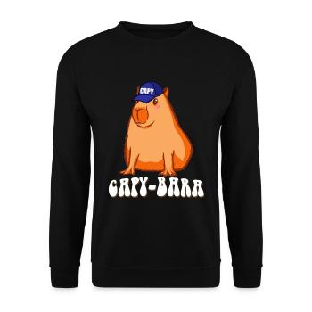 Capybara drôle en disant Capy Bara - Sweat-shirt Unisexe - noir - Devant - Alina (178cm) & Michal (187cm)