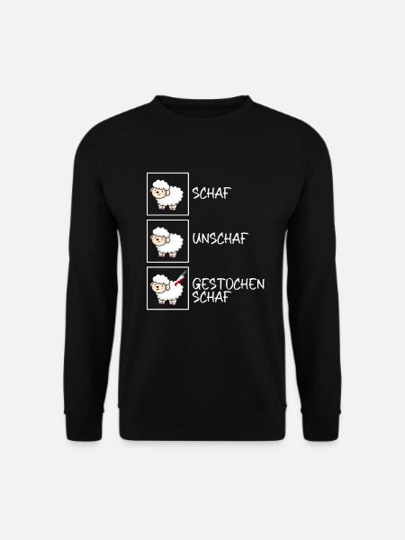 Schaf Unschaf Gestochen Schaf - Schafe - Unisex Pullover - Schwarz