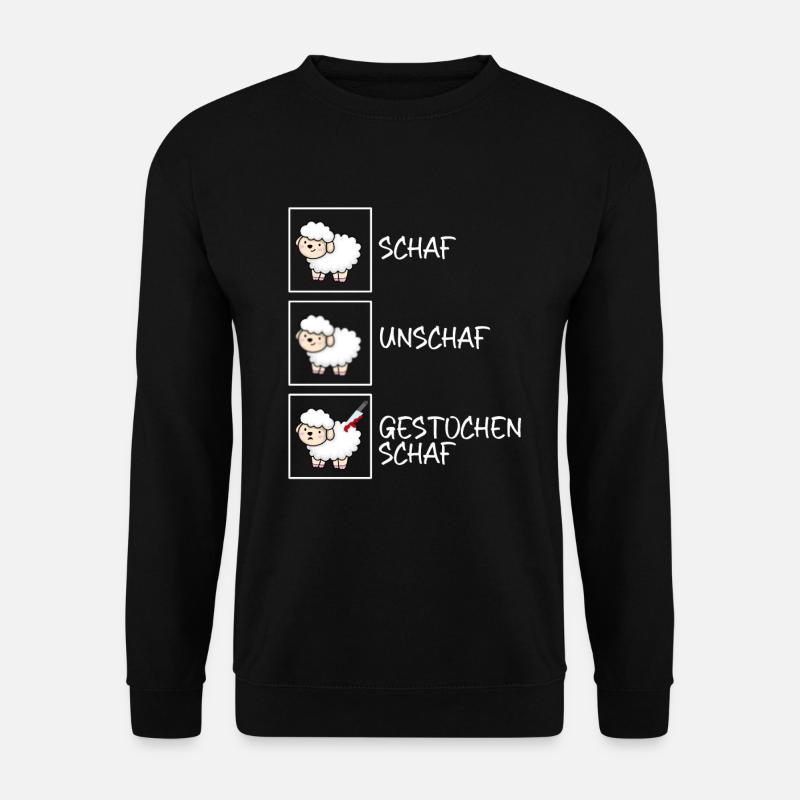 Schaf Unschaf Gestochen Schaf - Schafe - Unisex Pullover - Schwarz