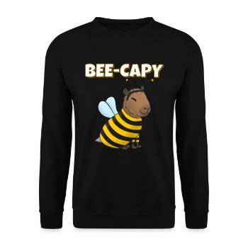 Capybara Bee Costume - Unisex Sweatshirt - black - Front - Alina (178cm) & Michal (187cm)