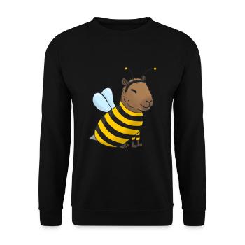 Capybara Bee Costume - Unisex Sweatshirt - black - Front - Alina (178cm) & Michal (187cm)