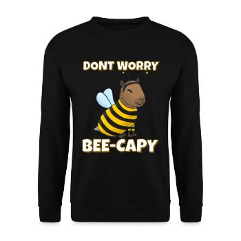 Capybara Bee Costume - Unisex Sweatshirt - black - Front - Alina (178cm) & Michal (187cm)