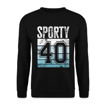 40. Geburtstag 40 Jahre alt sportliche 40 - Unisex Pullover - Schwarz - Vorne - Alina (178cm) & Michal (187cm)