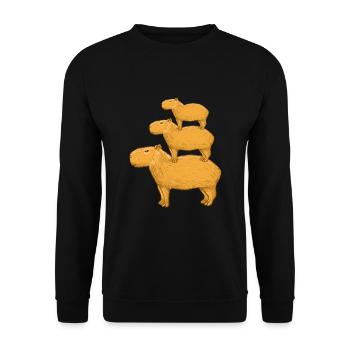 Capybaras - Unisex Pullover - Schwarz - Vorne - Alina (178cm) & Michal (187cm)
