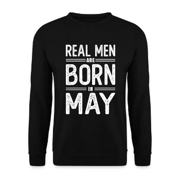 Geburtstag Echte Männer sind Im Mai Geboren - Unisex Pullover - Schwarz - Vorne - Alina (178cm) & Michal (187cm)