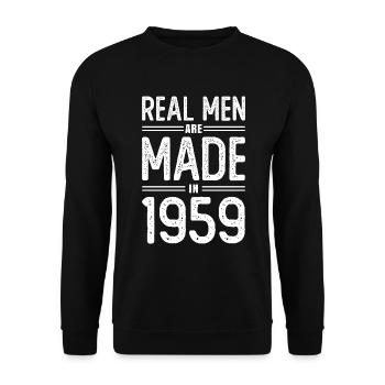 Anniversaire De vrais hommes sont nés en 1959 - Sweat-shirt Unisexe - noir - Devant - Alina (178cm) & Michal (187cm)