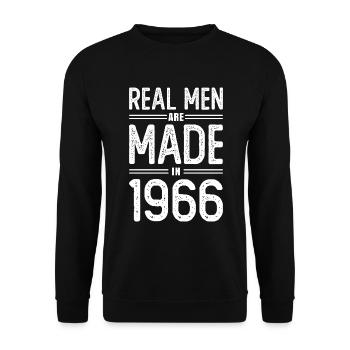 Anniversaire De vrais hommes sont nés en 1966 - Sweat-shirt Unisexe - noir - Devant - Alina (178cm) & Michal (187cm)