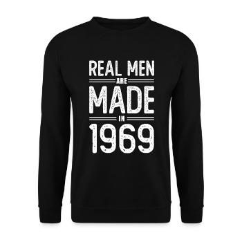 Anniversaire De vrais hommes sont nés en 1969 - Sweat-shirt Unisexe - noir - Devant - Alina (178cm) & Michal (187cm)