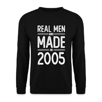 Birthday Real men were born in 2005 - Unisex Sweatshirt - black - Front - Alina (178cm) & Michal (187cm)