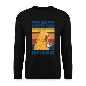 I love coffee and capybaras - Unisex Sweatshirt - black - Front - Alina (178cm) & Michal (187cm)