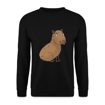 Capybara - Unisex Pullover - Schwarz - Vorne - Alina (178cm) & Michal (187cm)