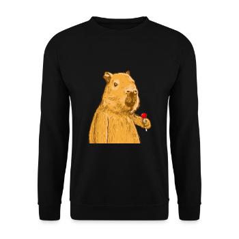 Capybara sucré avec sucette - Sweat-shirt Unisexe - noir - Devant - Alina (178cm) & Michal (187cm)