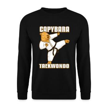 Taekwondo GI Capybara - Unisex Sweatshirt - black - Front - Alina (178cm) & Michal (187cm)