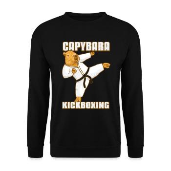 Kickboxing Capybara - Sweat-shirt Unisexe - noir - Devant - Alina (178cm) & Michal (187cm)