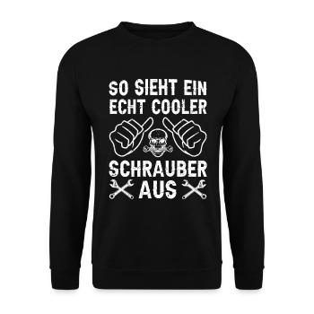 Cooler Schrauber Mechaniker Automechaniker Autos - Unisex Pullover - Schwarz - Vorne - Alina (178cm) & Michal (187cm)
